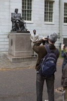 315-0609 Posing with Statue of John Harvard.jpg